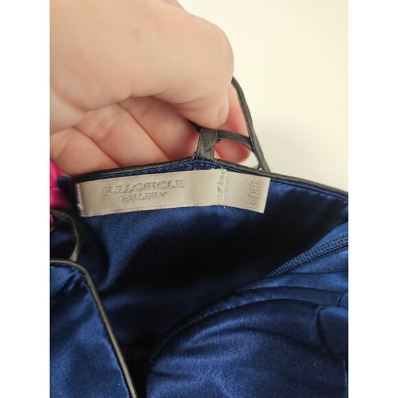 Full circle 100 % silk corset style fuchsia dress side zip midi flirty EUC 8/XS - Picture 7 of 9